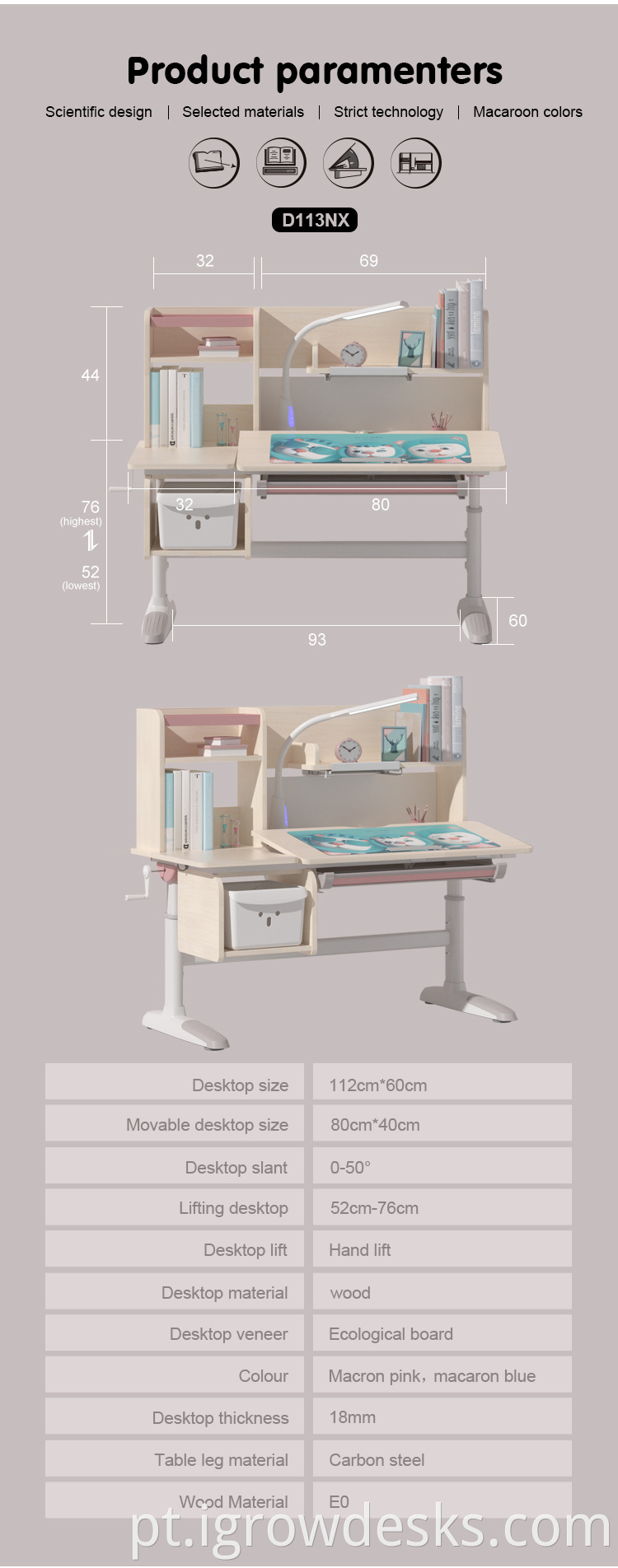 study table and chair used